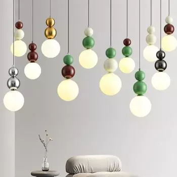 Современный минималистский подвесной светильник для ресторана, бара, кабинета, скандинавского стиля, креативный светильник Macaron, минималистский светильник для спальни, прикроватный светодиодный подвесной светильник tri colored light зелёный