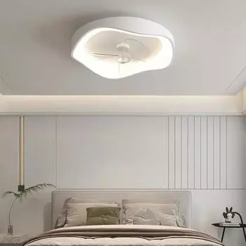 Современный минималистский потолочный вентилятор с переменной частотой, регулируемый пульт дистанционного управления, встроенный бесшумный светодиодный потолочный светильник для гостиной 110V