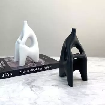 Современный минималистский скандинавский минималистский геометрический черный абстрактный сидящий портрет украшения модель дом офис продаж мягкие украшения