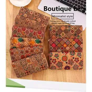 Современный многофункциональный кошелек с текстурой дерева, портативная геометрия, несколько отделений для карт, персонализированная художественная ретро-фактура дерева