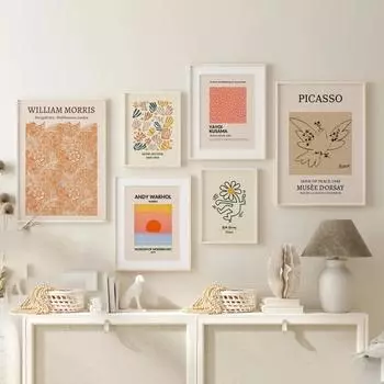 Современный модный цветочный рынок Пикассо Яёи Кусама Матисс вырез стены книги по искусству холст картины постеры для гостиной домашний декор 21x30cm No Frame