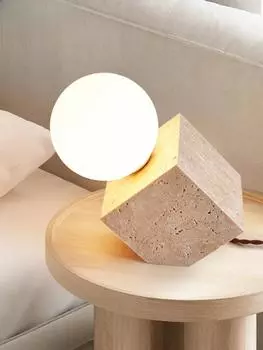 Современный напольный светильник из травертина, натуральный желтый пещерный настольный светильник, внутреннее декоративное освещение, прикроватное освещение для гостиной, спальни, кабинета