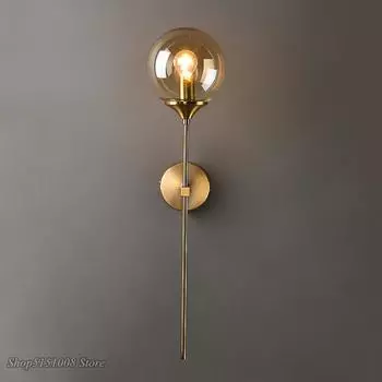 Современный настенный светильник Gsold Glass Led Wall Light Nordic Indoor Lights для домашнего декора, спальни, ванной комнаты, зеркала, светильники E14