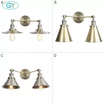 Современный настенный светильник на 2 лампы в промышленном стиле, старинный бронзовый светильник-бра, винтажные лампы в стиле лофт для освещения гостиной, фермерского дома