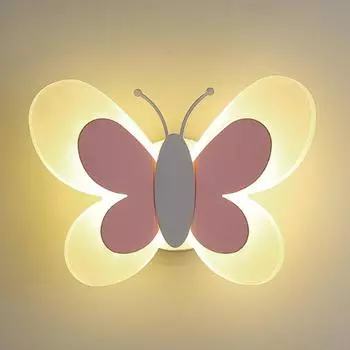 Современный настенный светильник в виде бабочки для детской комнаты, настенный светильник у кровати в спальне, креативный настенный декор, светодиодное бра в виде бабочки