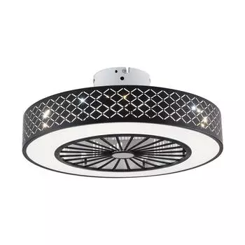 Современный низкопрофильный 20-дюймовый потолочный вентилятор с дистанционным управлением, регулируемая яркость, 3 цвета, светодиодный вентилятор, детский потолочный светильник для помещений 48W&110-120V чёрный