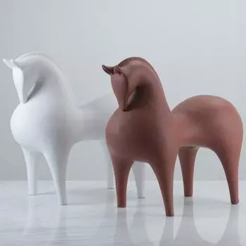 Современный новый китайский стиль Тан лошадь украшения гостиная модель комната офис Милан мода животные ремесла мягкие украшения