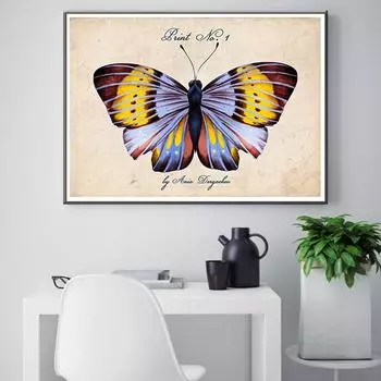 Современный образец бабочки, картина, холст, постеры и принт, уникальная красочная настенная художественная картина для гостиной, спальни, домашний декор 21*30cm