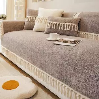Современный однотонный чехол для дивана для гостиной, нескользящий толстый плюшевый диван, подушка, коврик, угловой чехол для дивана, диваны, полотенце, домашний декор 70x70cm 1pcs