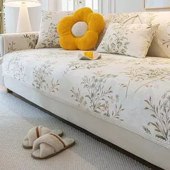 Современный однотонный зимний молочный бархатный коврик для дивана, зимняя подушка для дивана, толстая противоскользящая подушка, новый кожаный чехол для дивана 70x70cm