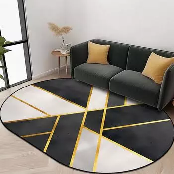 Современный овальный ковер, украшение для гостиной, ковер для спальни, мягкие пушистые коврики у кровати, настраиваемые, большого размера, нескользящий напольный коврик 60x90cm door mat