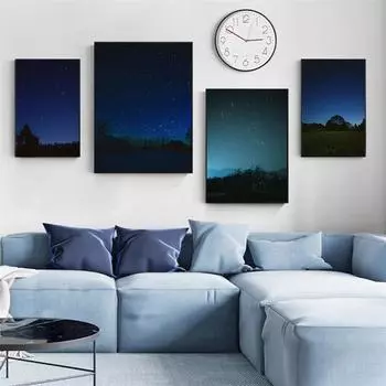 Современный пейзаж, домашний декор, настенные художественные фотографии, туманность, звездное небо, холст, картина, ночь, уличные звезды, метеор, фотография, постер 21cm30cm NoFrame