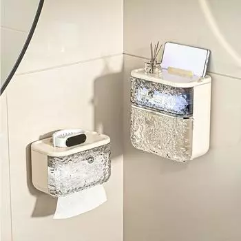 Современный пластиковый ящик для хранения с водной рябью, настенный, водонепроницаемый, большой емкости, диспенсер для салфеток, офис