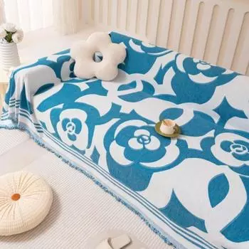 Современный плед для пикника на природе, коврик для дивана Camellia, плед для гостиной, трехместный диван, позиция 180x130