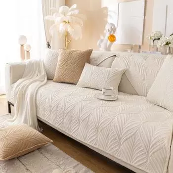 Современный плюшевый 3-местный чехол для дивана, стеганый чехол для дивана, однотонный бархатный чехол на одно кресло, нескользящие чехлы для гостиной Cushion cover45x45cm
