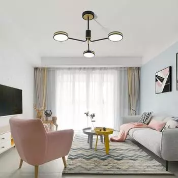 Современный подвесной светильник для столовой, светодиодный потолочный светильник, светодиодный 3-кольцевой современный круглый подвесной светильник для гостиной, столовой, спальни