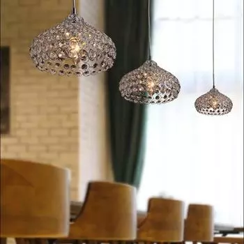 Современный подвесной светильник с одной головкой из хрусталя, люстры, подвески, домашний декор, светильник, освещение, хрустальная лампа диаметром 18 см