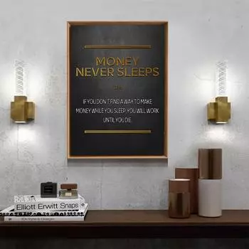 Современный постер с деньгами, мотивационные цитаты, Grind Hustle, настенный художественный офисный постер, декоративные картины, холст, фотографии, домашний декор для комнаты 21x30cm No Framed