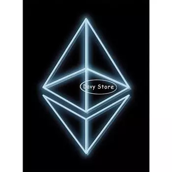 Современный постер с неоновым эффектом Bitcoin Ethereum ETH BTC, принты, знак виртуальной монеты, холст, настенная картина для комнаты, домашний декор 21cm30cm NoFrame