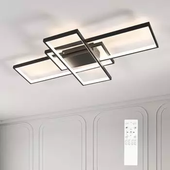 Современный потолочный светильник с регулируемой яркостью, 140 см, светодиодный потолочный светильник, 120 Вт, 3000–6500 К, для гостиной, спальни, кухни, офиса