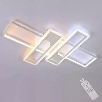 Современный потолочный светильник с регулируемой яркостью и дистанционным управлением. 3 прямоугольных алюминиевых потолочных светильника для гостиной, кухни, балкона, столовой.