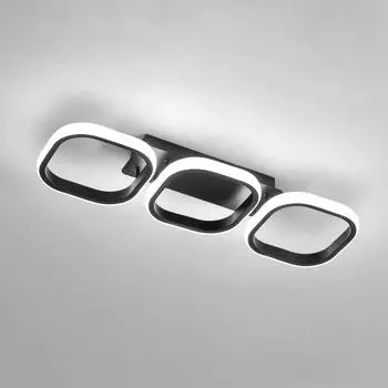 Современный потолочный светильник, скандинавский светодиодный потолочный светильник, черно-белый потолочный светильник для спальни, гостиной, офиса, столовой, кабинета