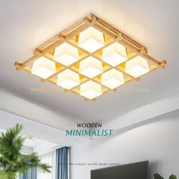 Современный потолочный светильник в скандинавском японском стиле для гостиной, спальни, татами - креативный и простой дизайн. with 7W dual-color light source