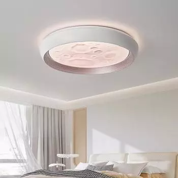 Современный потолочный светильник в стиле «Луна» в теплых кремовых тонах: Простой, креативный, полный спектр для спальни White 50cm