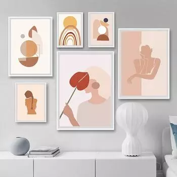 Современный принт, эстетический постер, абстрактная графика, женская картина на холсте, минималистичная картина, настенные художественные фотографии, украшение для дома и комнаты A4 21x30cm No Frame