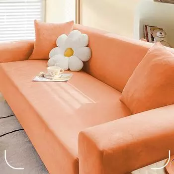 Современный простой бархатный чехол для дивана, всеобъемлющий эластичный чехол для дивана, полное покрытие, всесезонный универсальный пылезащитный чехол для дивана с защитой от царапин от кошек 90-140cm оранжевый