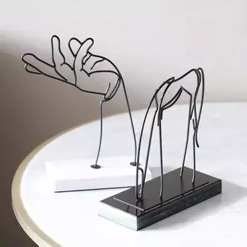 Современный Простой Белый Черный Абстракция Металл Искусство Ручные Украшения Модель Дома Офис Продаж Кабинет Мягкие Украшения