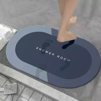 Современный простой бытовой мягкий диатомовый коврик для ванной комнаты, нескользящий и грязный коврик для унитаза, впитывающий коврик для ног 60 * 90 (crystal velvet)