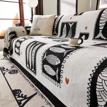 Современный простой чехол для дивана из шенилла, устойчивый к царапинам от кошек, универсальное полотенце для дивана на все четыре сезона, стильное одеяло Ins 180x130