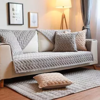 Современный простой чехол для дивана, кристальный бархатный чехол для дивана, серый чехол для дивана, полотенце для дивана, нескользящее, для гостиной, декор 70x70