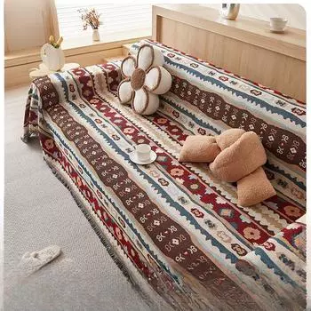 Современный простой чехол для дивана, ткань для полотенец, универсальная подушка для дивана Four Seasons, легкая, роскошная, высококачественная, нескользящая, устойчивая к царапинам от кошек 90*90cm