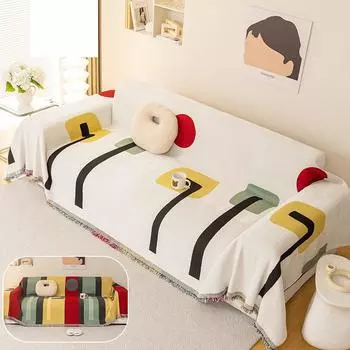 Современный простой диван-подушка, диван-полотенце, универсальный универсальный чехол для дивана Four Seasons, нескользящий чехол, чехол для дивана с принтом полотенец 180-130cm