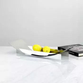 Современный простой двойной изогнутый край металлический поднос настольные украшения модель дом офис продаж мягкие украшения домашние аксессуары лоток для хранения