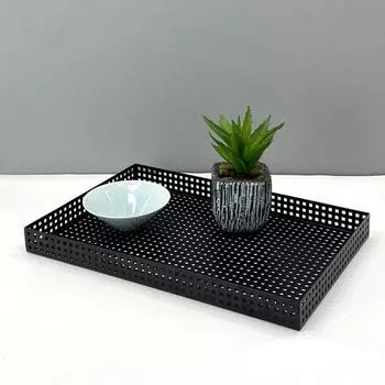 Современный простой европейский стиль скандинавский черный металлический поднос с сеткой украшения модель дома продажа офис мягкая мебель