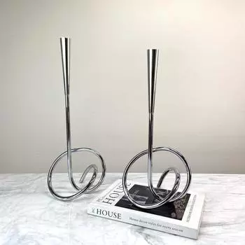 Современный простой европейский стиль свет роскошный геометрический Г-образный витой подсвечник украшения модель дом продажа офис стол мягкие украшения
