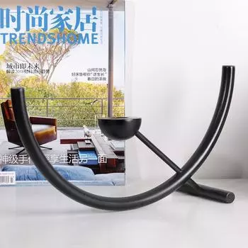 Современный простой европейский стиль свет роскошный геометрический полукруглый металлический подсвечник украшения модель дом офис продаж художественные мягкие украшения