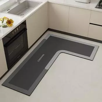 Современный простой Г-образный кухонный коврик для пола, впитывающий масло, диатомовый грязевой коврик для пола, для ванной комнаты, нескользящий коврик для ног 80 * 120 * 45cm