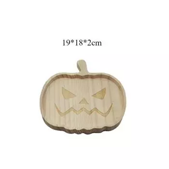 Современный простой Хэллоуин деревянный поднос с тыквой тарелка домашний декор обеденная тарелка украшение деревянные поделки