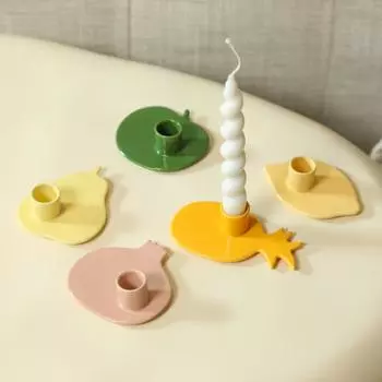 Современный простой керамический подсвечник, украшение, креативный домашний подсвечник, настольное украшение ручной работы FR13-1PK Pomegranate Candlestick Bright Powder