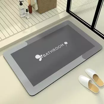Современный простой коврик для ванной комнаты с диатомовой грязью, впитывающий быстросохнущий коврик для унитаза, износостойкий противоскользящий коврик для дома, простой в уходе 40 * 60cm