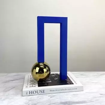 Современный простой круглый шар синяя рамка украшения специальная геометрическая форма модель комната настольные поделки мягкие украшения
