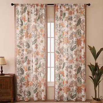 Современный, Простой, Маленький, Свежий, Растительный Принт, Высококачественный Грязный Постель, Полузатемняющие Шторы С Набивным Рисунком, Кабинет, Гостиная, Балкон, Спальня 130*160