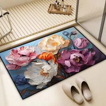 Современный простой нескользящий коврик для двери ванной комнаты, туалет, простой в уходе, износостойкий коврик для ног, бытовой коврик из диатомовой грязи 40 * 60cm