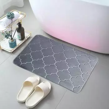 Современный простой однотонный фланелевой напольный коврик для двери ванной комнаты, впитывающий коврик для ног, бытовой нескользящий охлаждающий напольный коврик с принтом 40*60cm