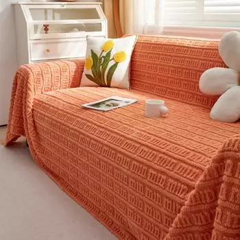 Современный простой однотонный жаккардовый чехол для дивана с буквами, удобный хлопковый диван-полотенце, одеяло, противоскользящий защитный чехол 180x130