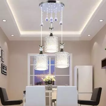 Современный простой подвесной светильник для ресторана. Подвесной светильник для ресторана в сельской местности. 3 head - round disc